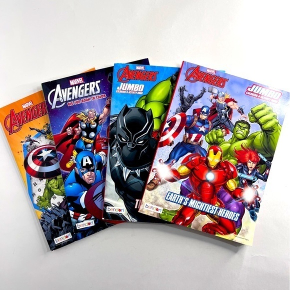 Marvel Avengers Coloring Books Set of 4 Jumbo Size Coloring Activity Books New